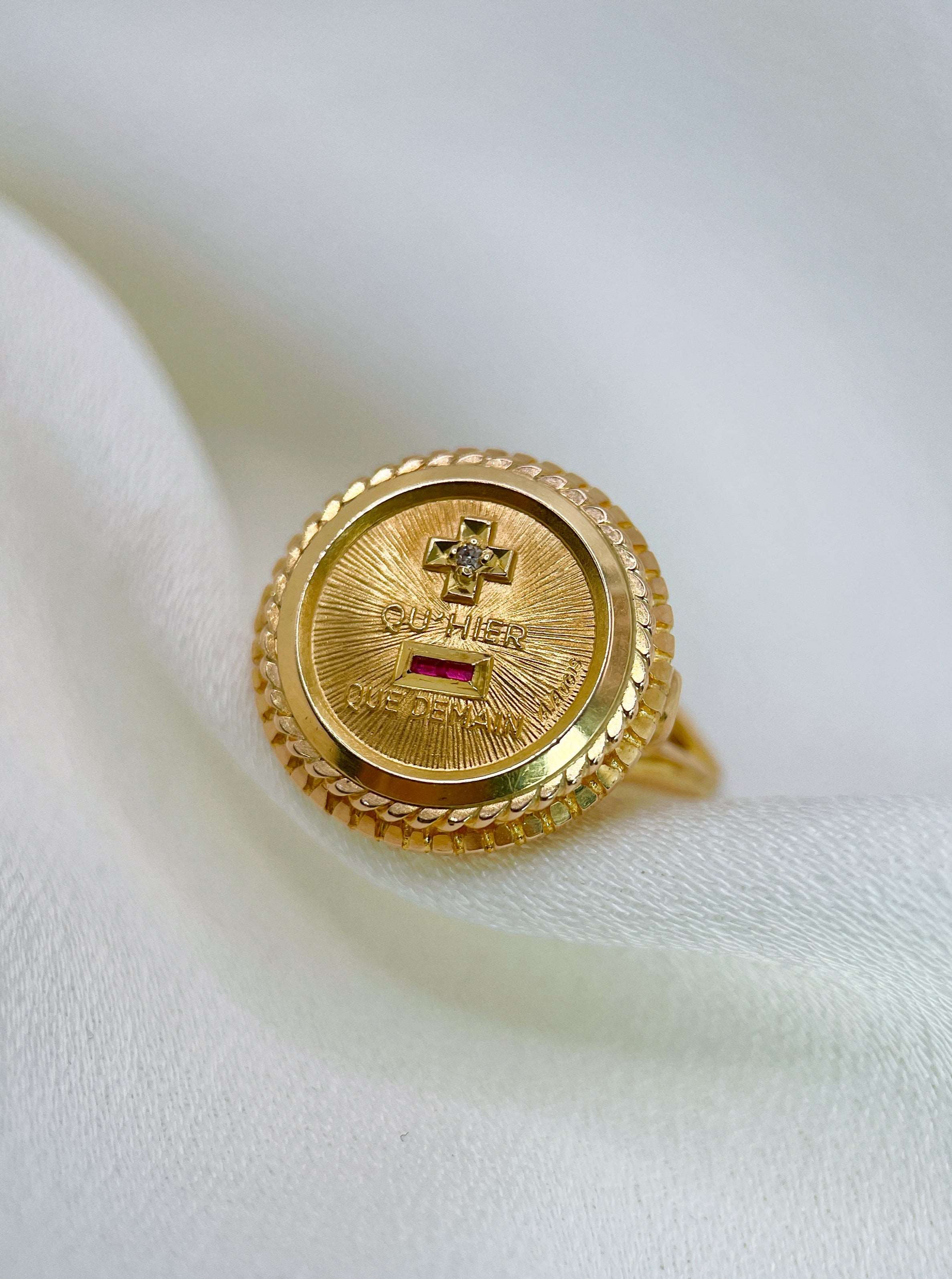 Bague d’Amour Augis en Or Jaune 18k - Plus Hier Moins Demain - A. Augis