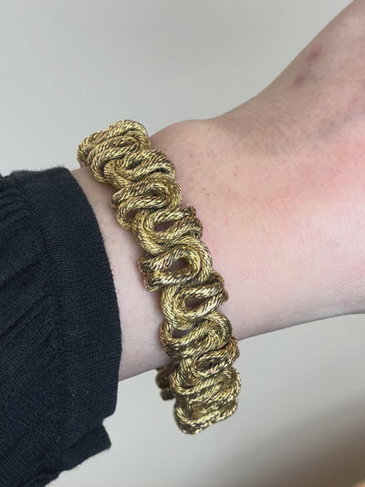 GEORGES LENFANT Bracelet or jaune tressé - Années 1970