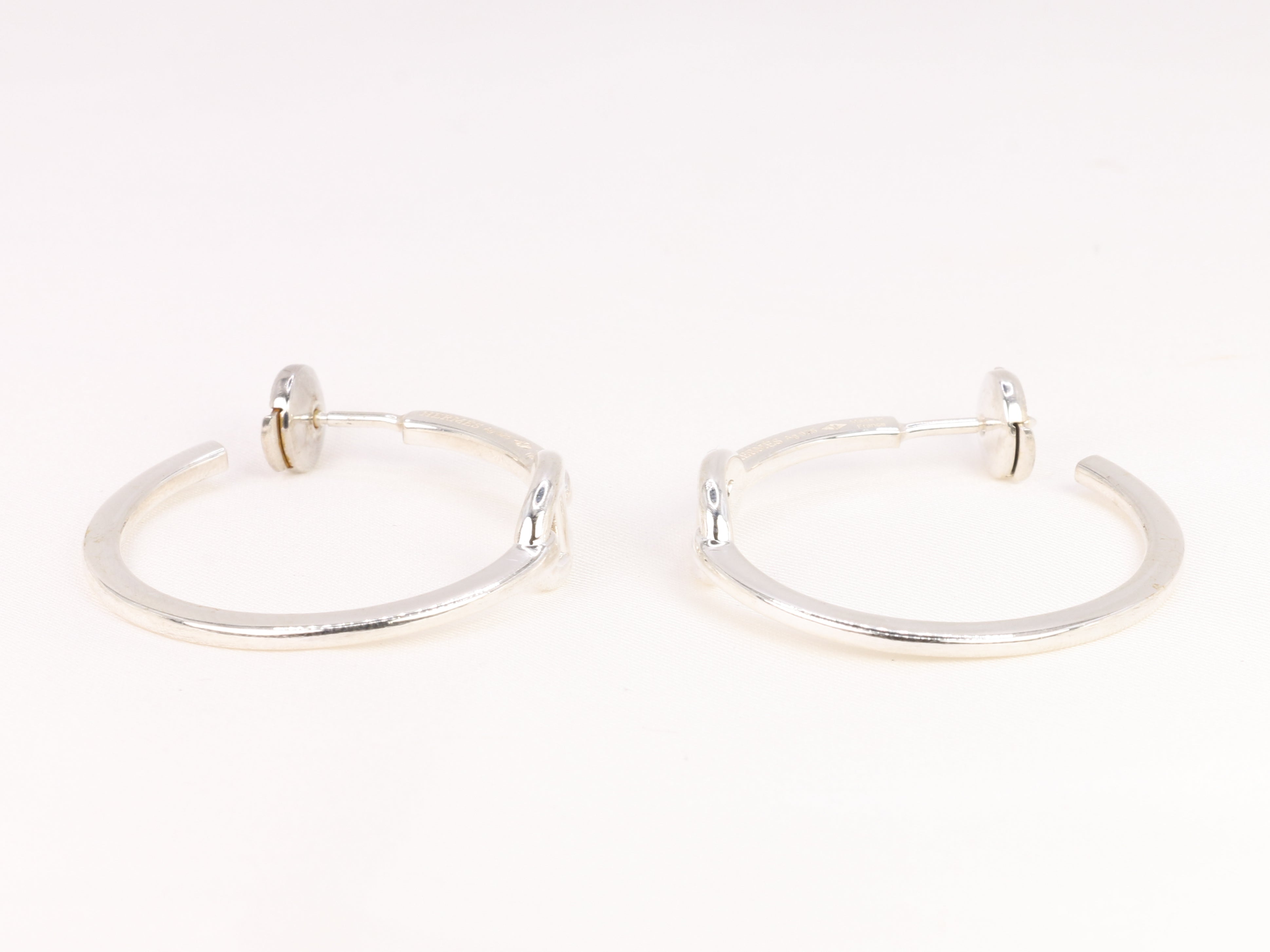 Vintage Hermès Paris hoop earrings, small model Enchaînée anchor chain