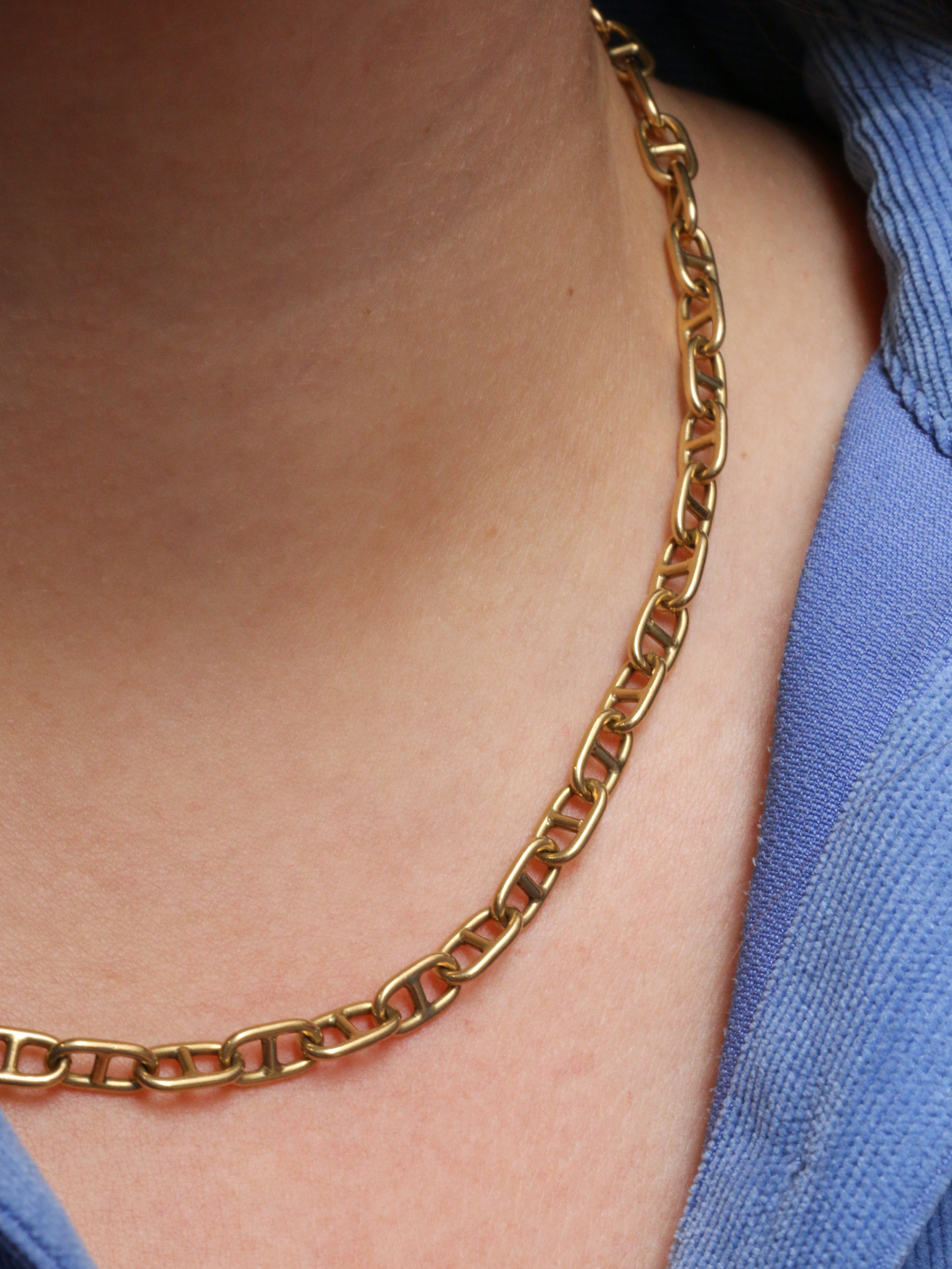 Vintage Cartier necklace, yellow gold chain and anchor chain link