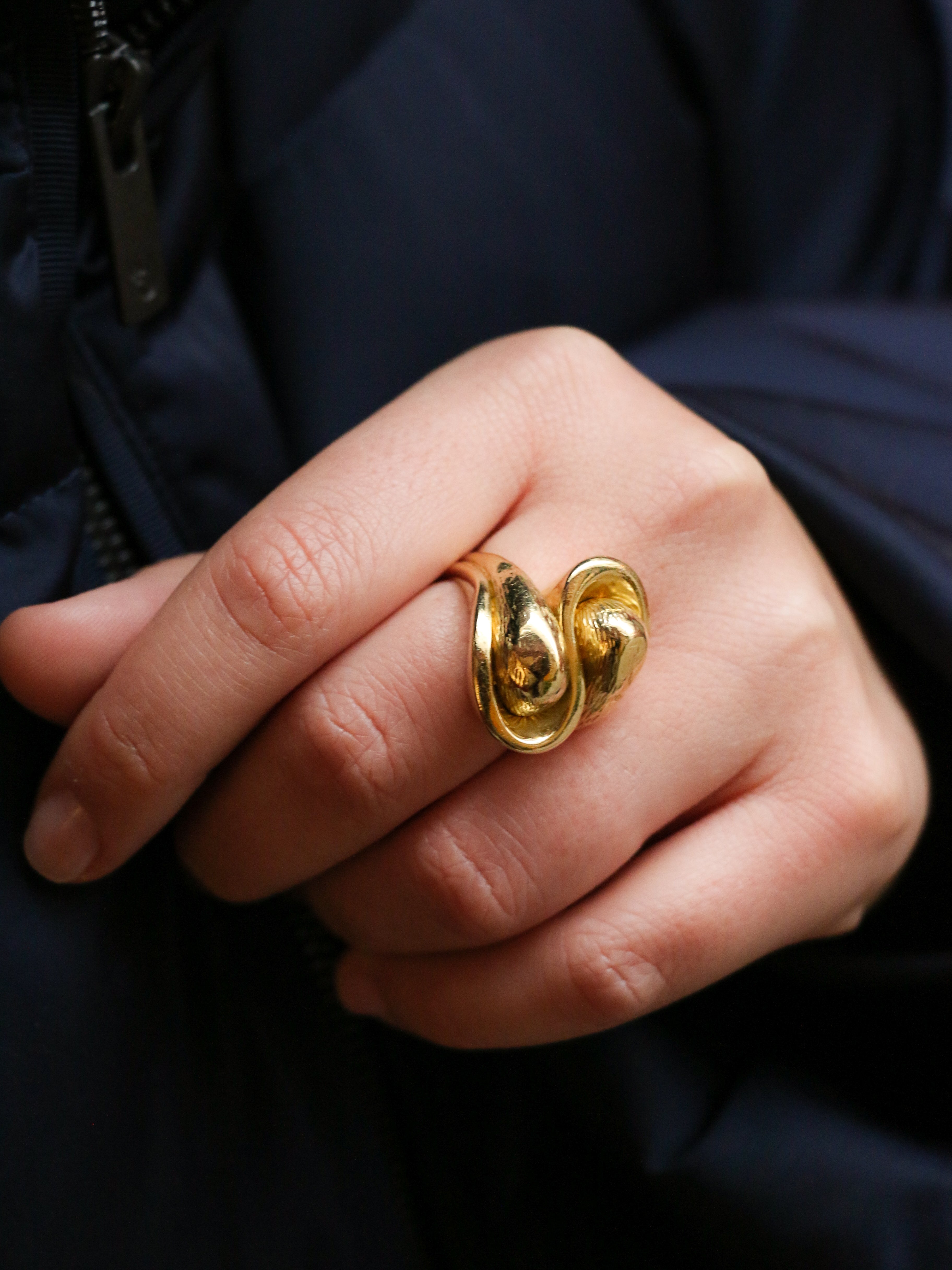 Bague vintage toi et moi en or jaune