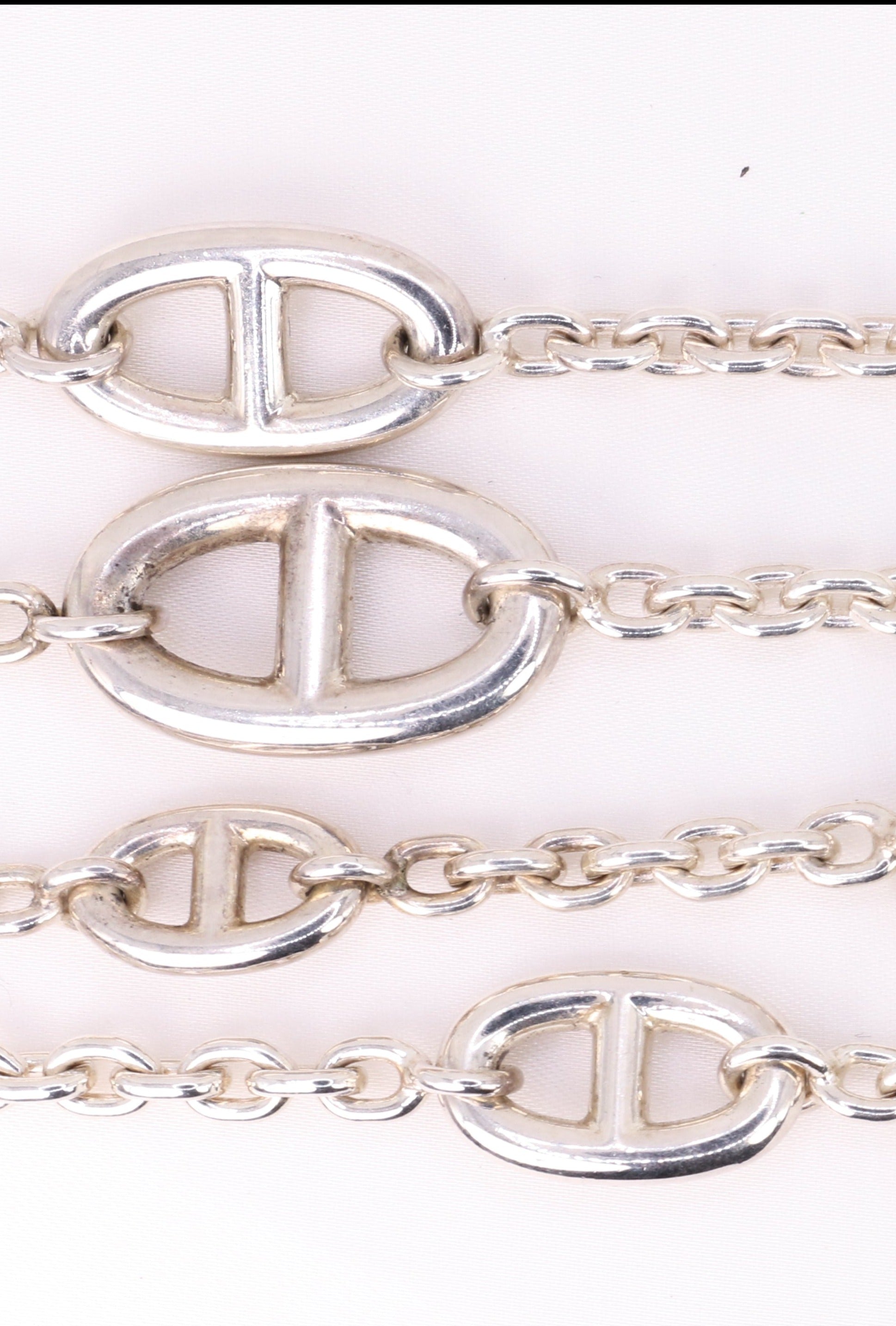 Hermès vintage anchor chain necklace, farandole model in silver