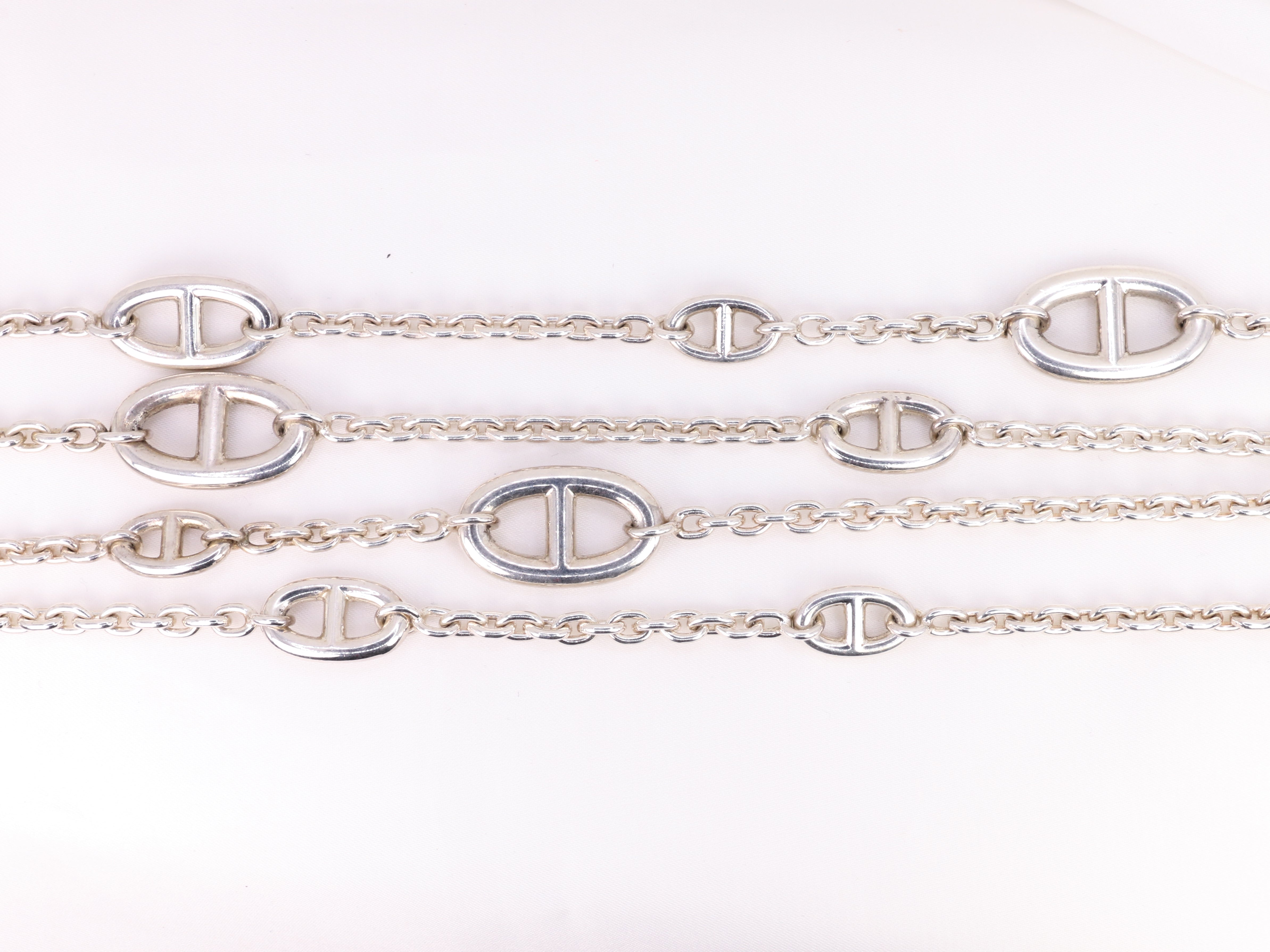 Hermès vintage anchor chain necklace, farandole model in silver