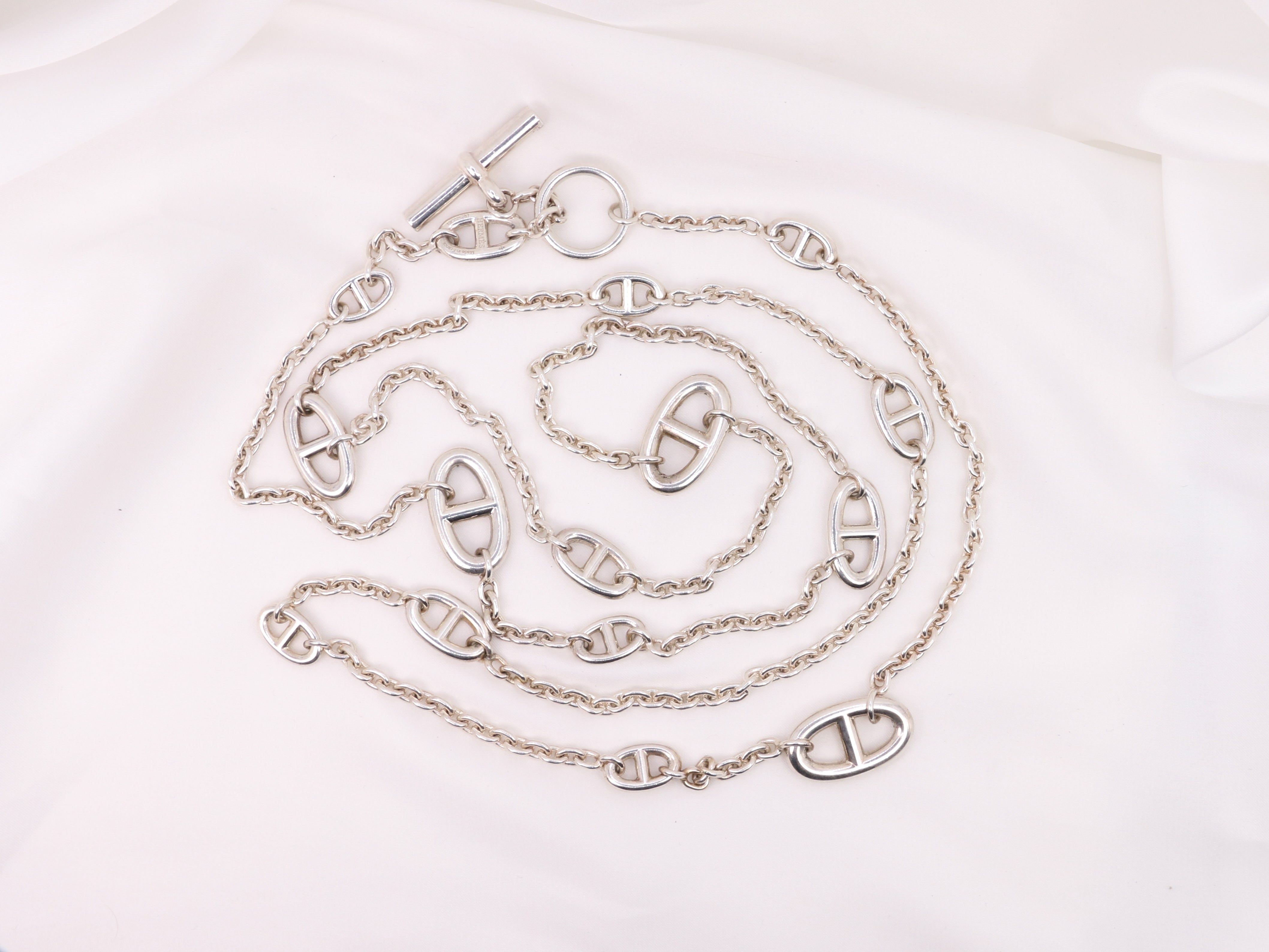 Hermès vintage anchor chain necklace, farandole model in silver