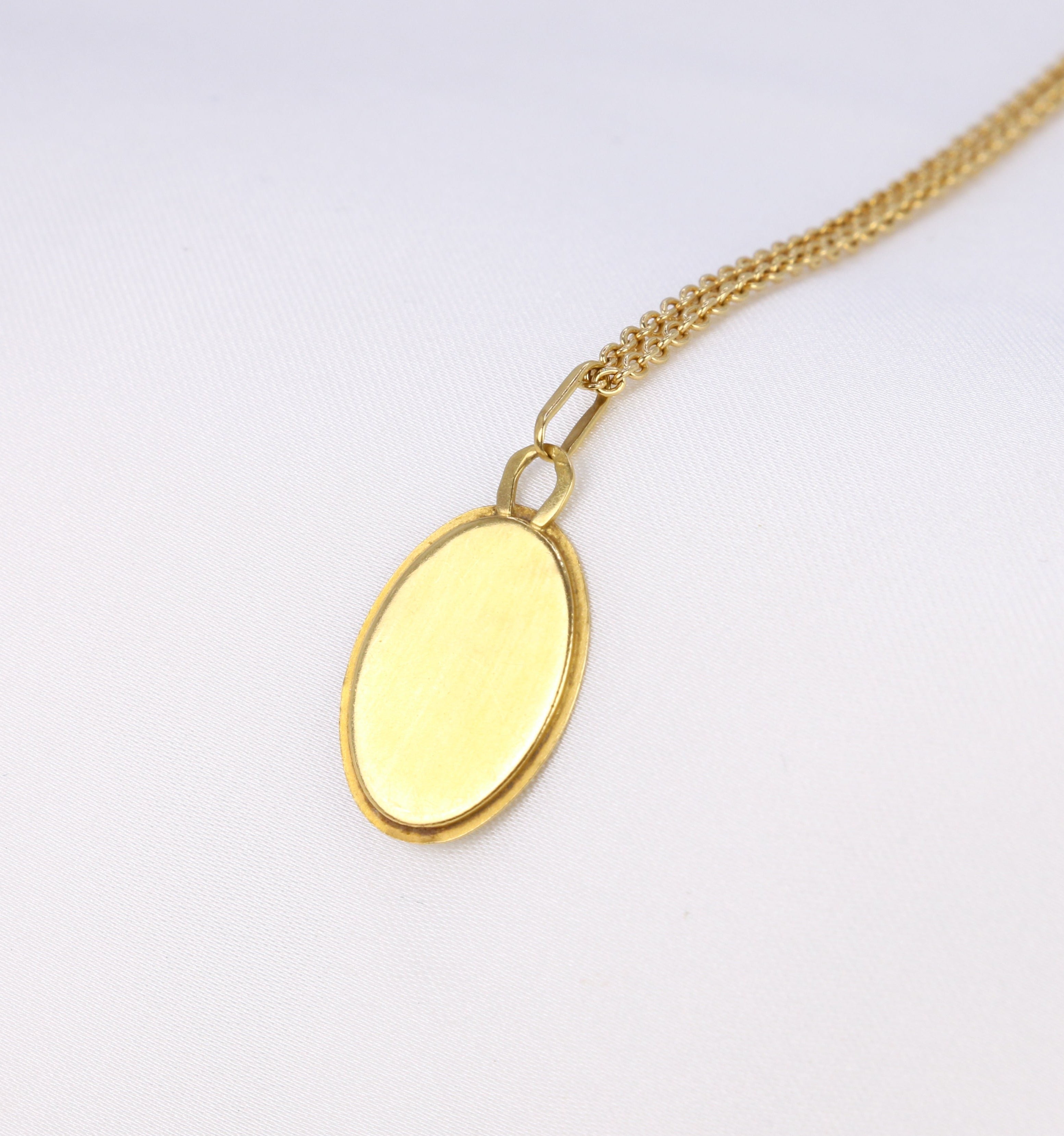 Oval love medal in gold, More than yesterday, less than tomorrow, A.Augis - ca 1950