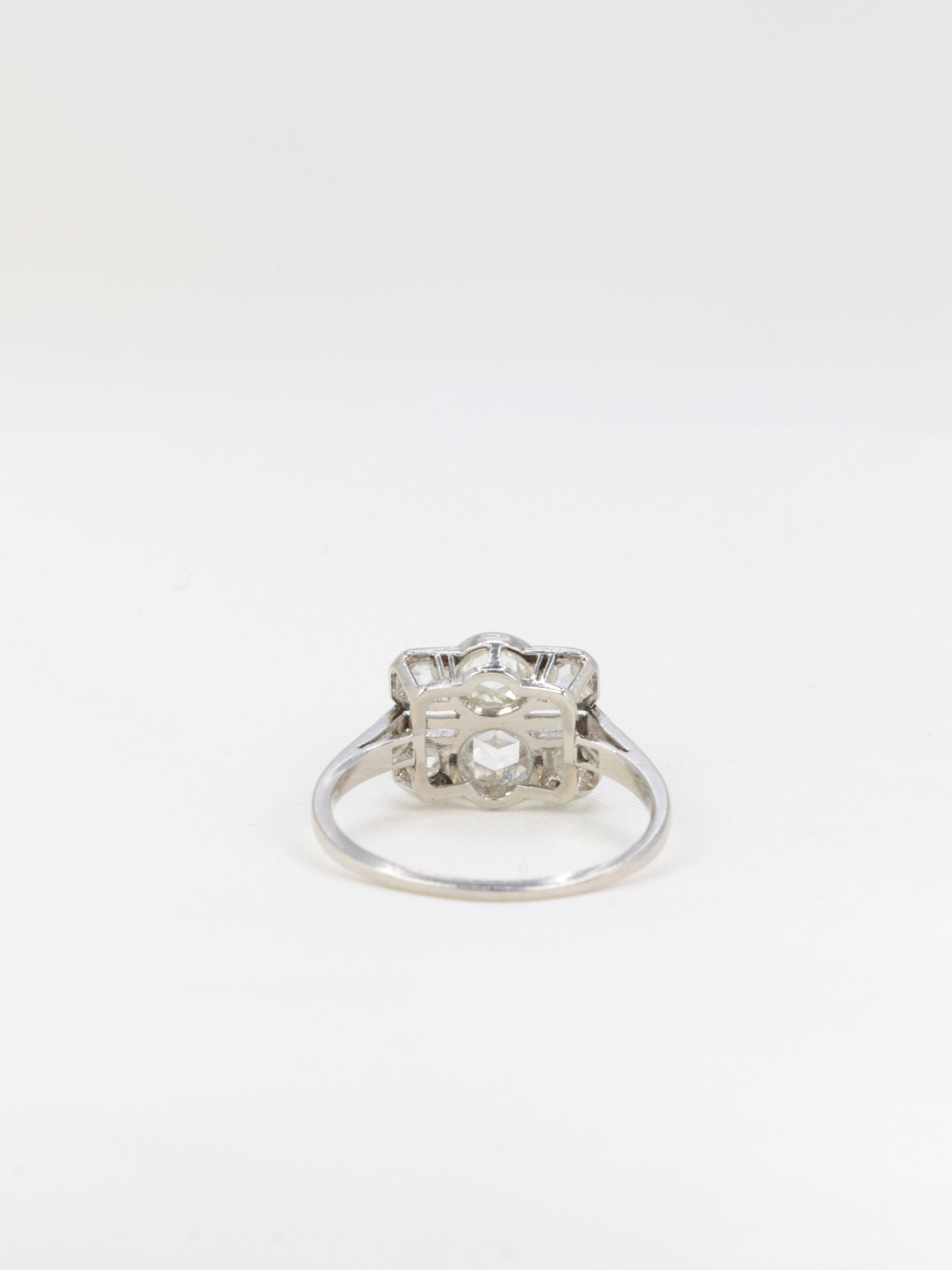 Art Deco Platinum and Rose Cut Diamond Ring