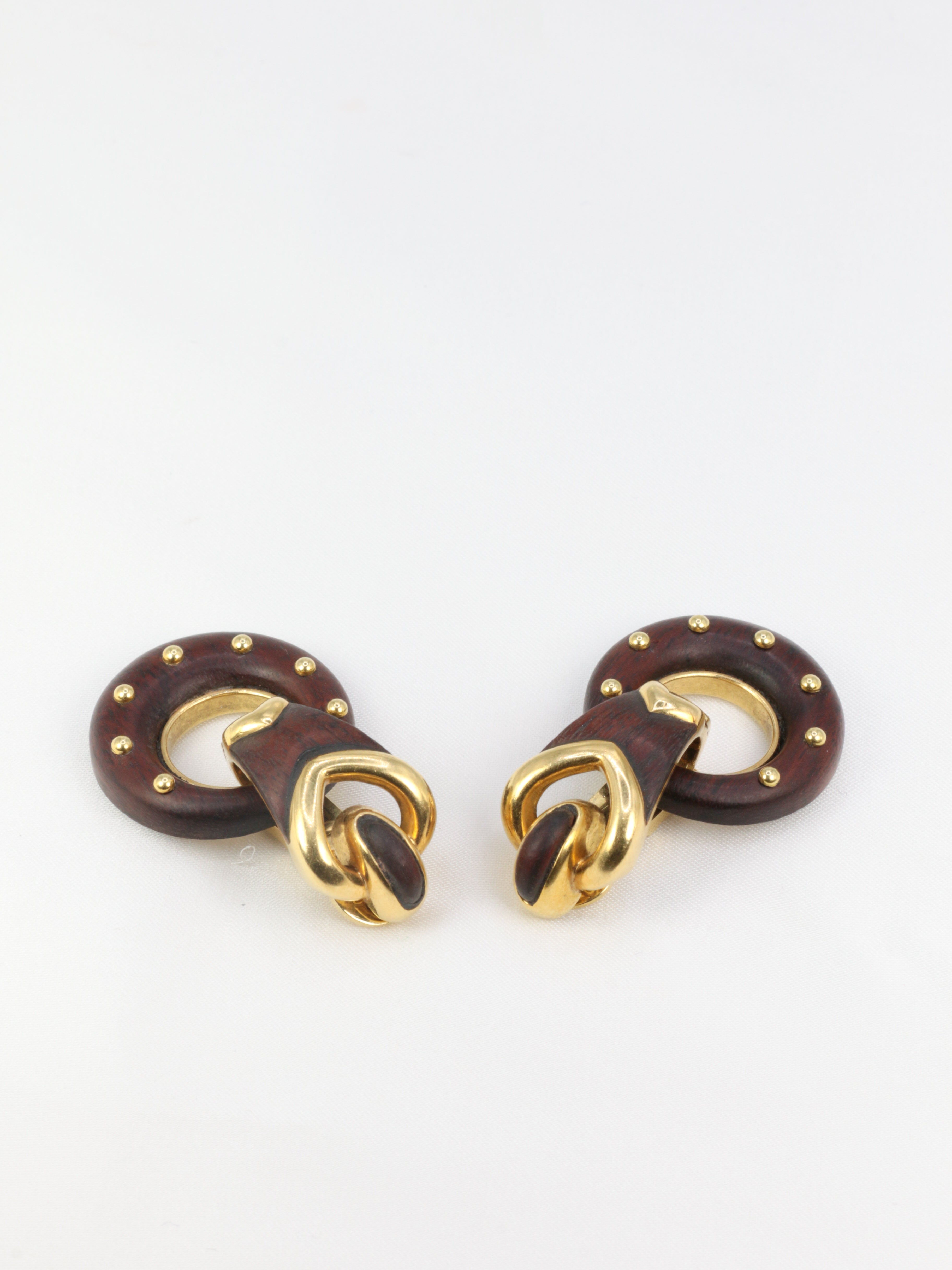 Boucles d’oreilles en or et Bois d’amourette