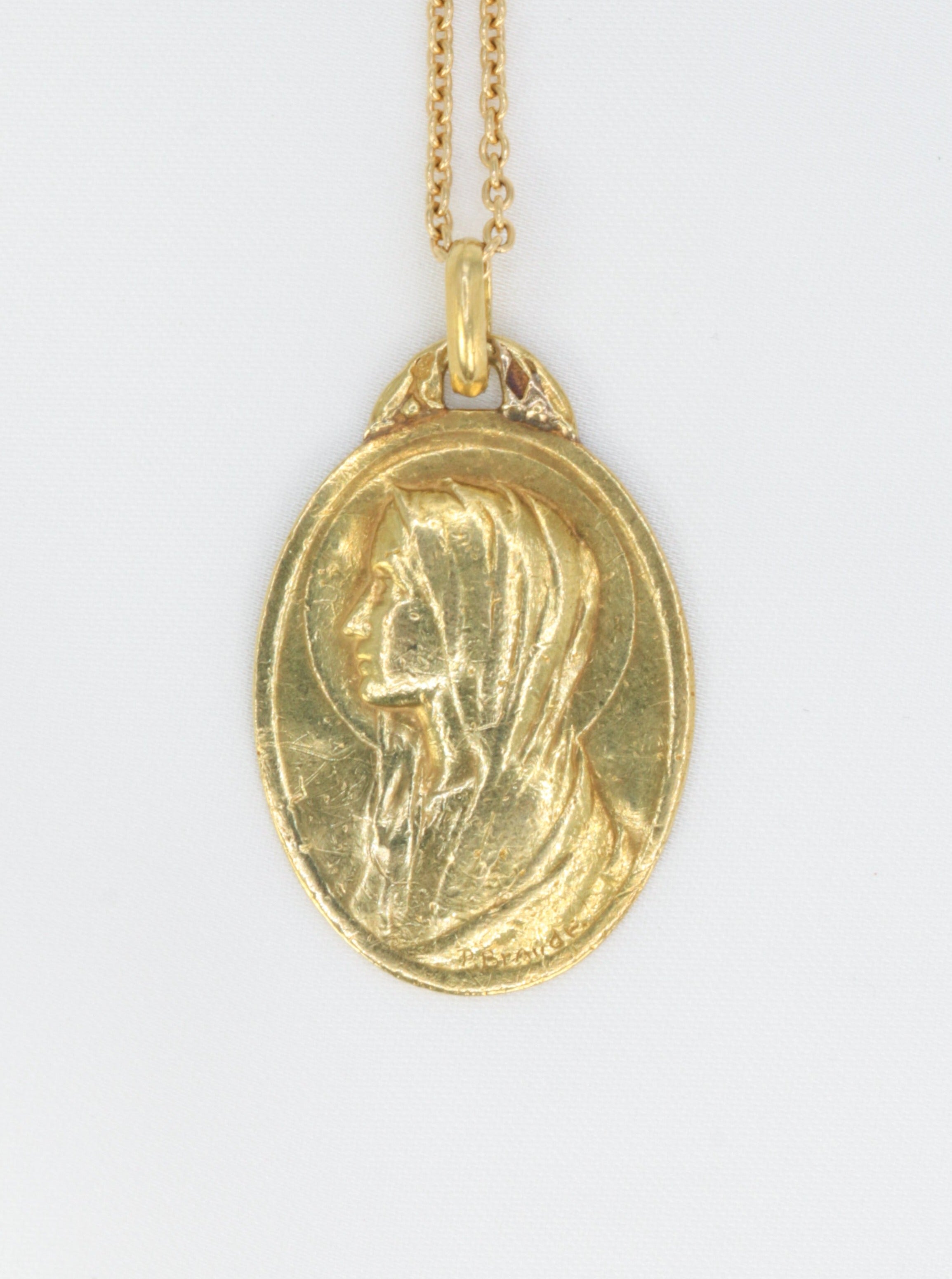 PAUL BRANDT Old gold medal depicting the virgin